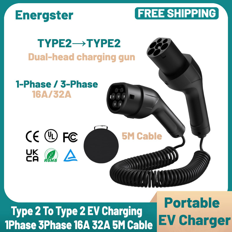 Ev Charger Type 2 22Kw 32A 3 Phase - Type 2 To Type 2 Portable