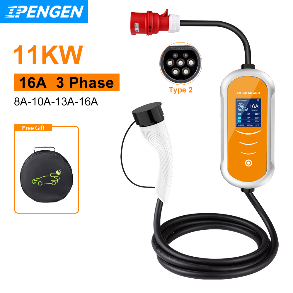 IPENGEN EV Charger 16A 11KW Ty - Type 2 Portable Ev Charger 11Kw Cee review and price