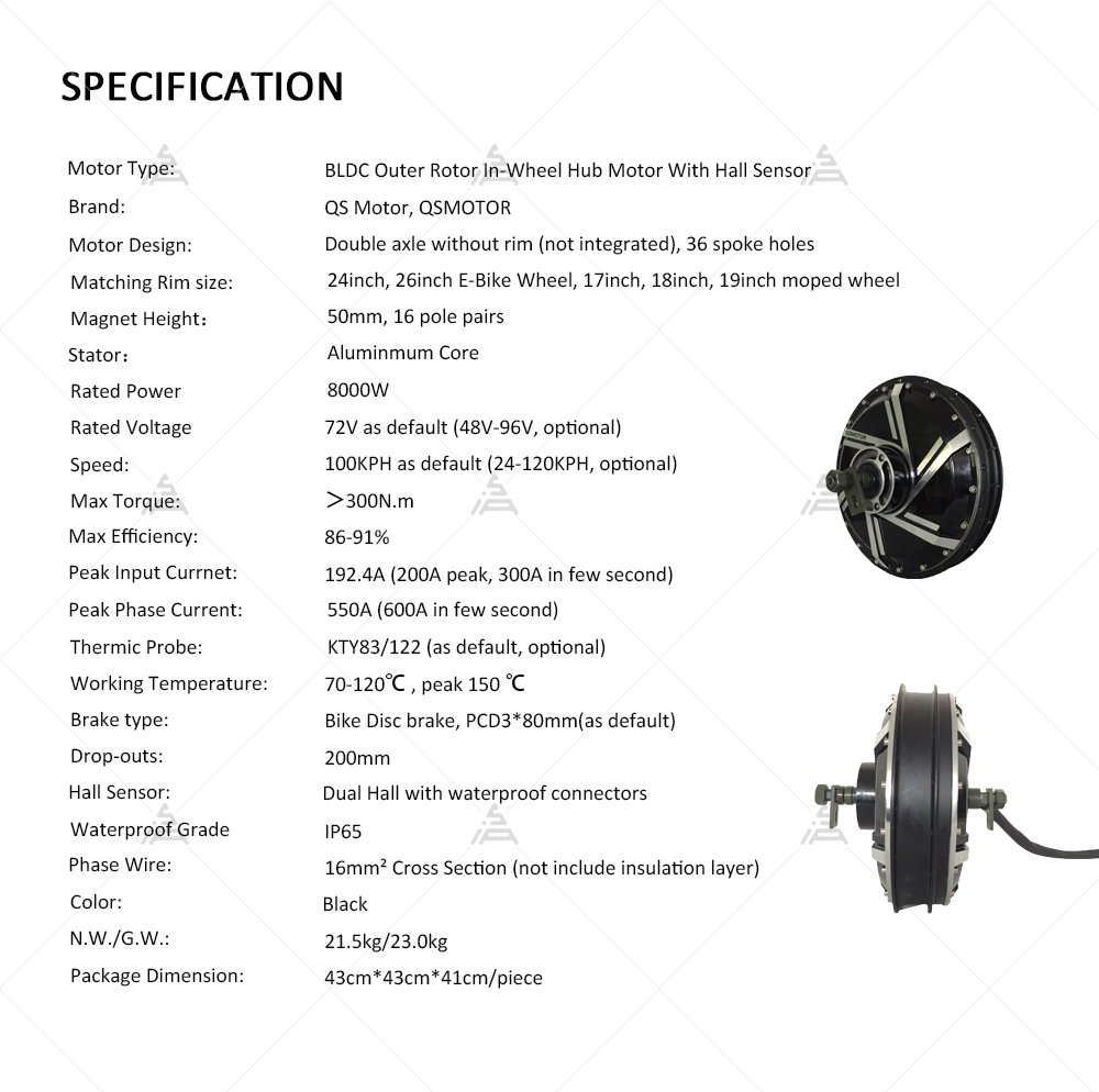 QS Motor 273 8000W V3 72V 120k - Qs Motor 273 8000W Hub Motor review and price