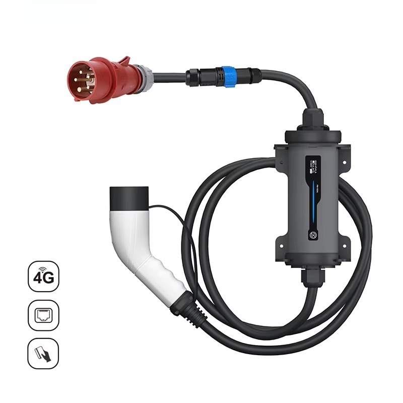 Type 2 to Red CEE Plug Electri - Type 2 Portable Ev Charger 11Kw Cee review and price