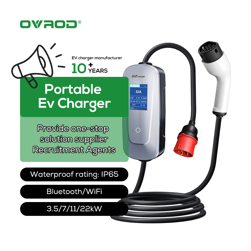 Ovrod Electric Car 16a Mode 2  - Type 2 Portable Ev Charger 11Kw Cee review and price